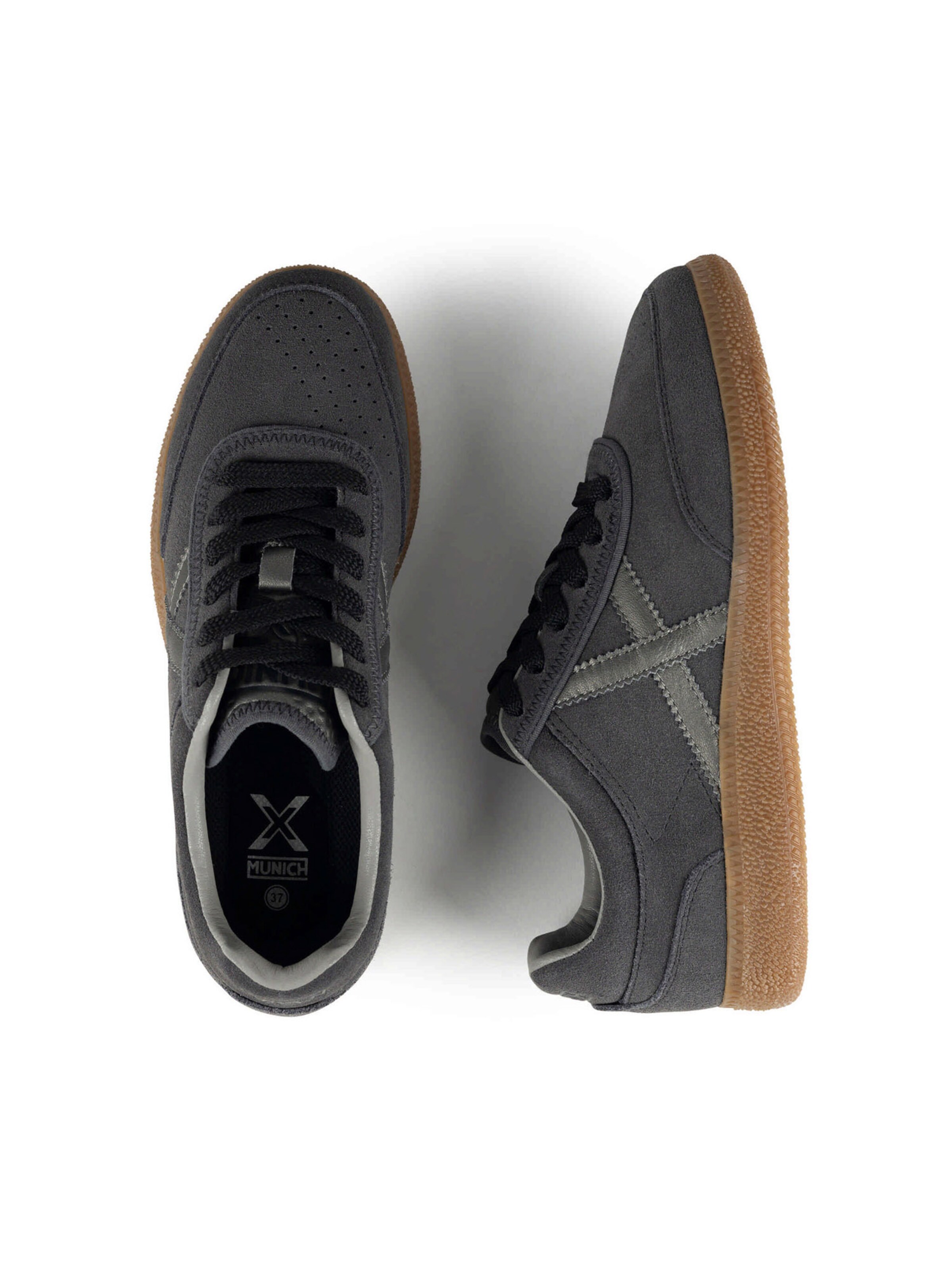 Baskets basses ' RUMBA ' MUNICH en gris : au dessus