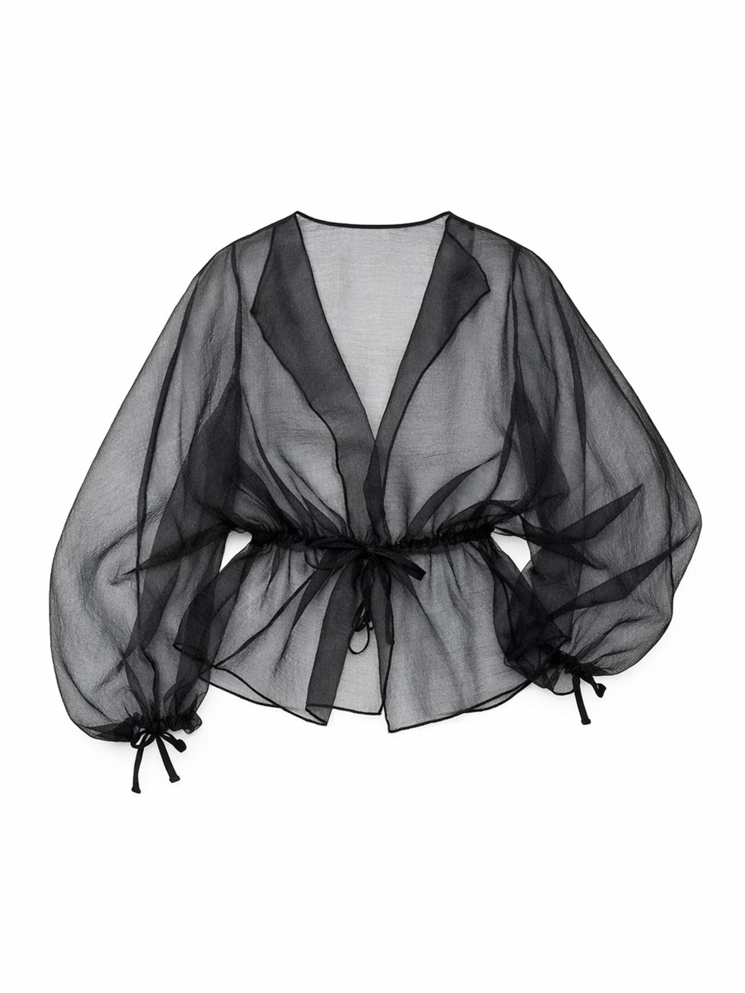 Giacca di mezza stagione 'Binding Detailed Organza Jacket' di Touché Privé in nero
