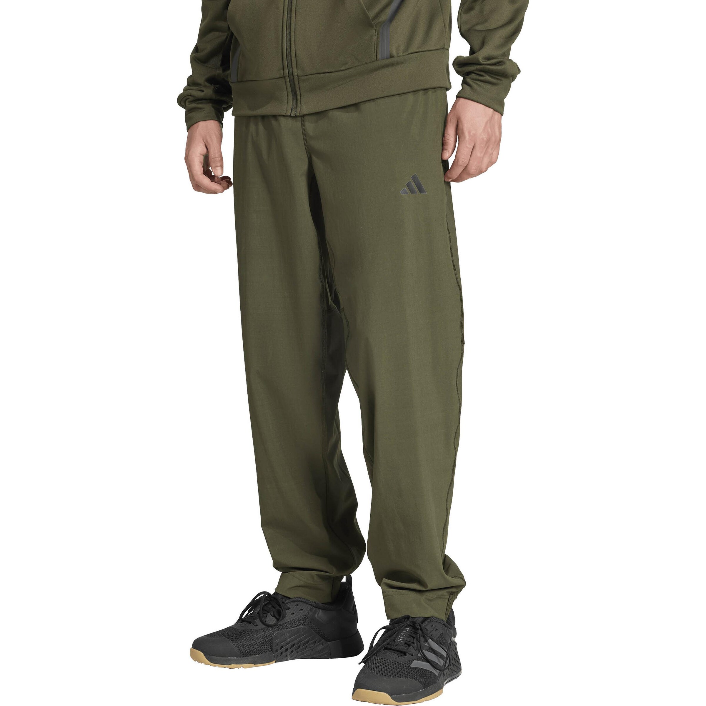 ADIDAS PERFORMANCE Tapered Workout Pants 'Training Essentials' in Green: front