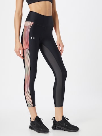 UNDER ARMOUR Skinny Workout Pants in Black: front