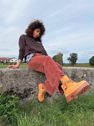 TIMBERLAND Lace-up bootie 'Stone Street 6-Inch' in Brown