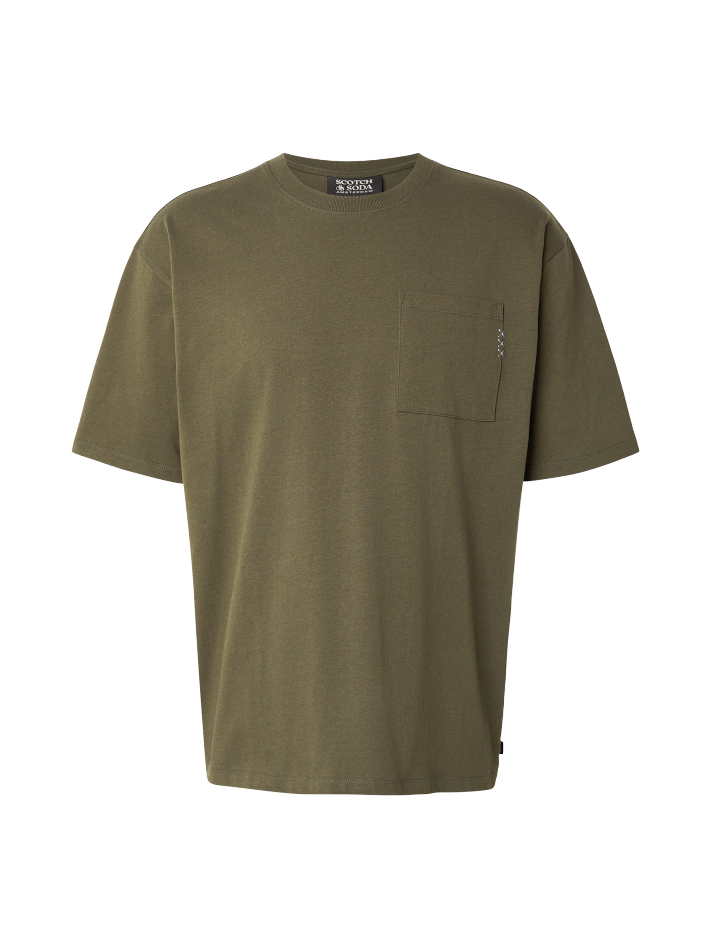 SCOTCH & SODA T-shirt 'Seasonal Core' i grön: framsida