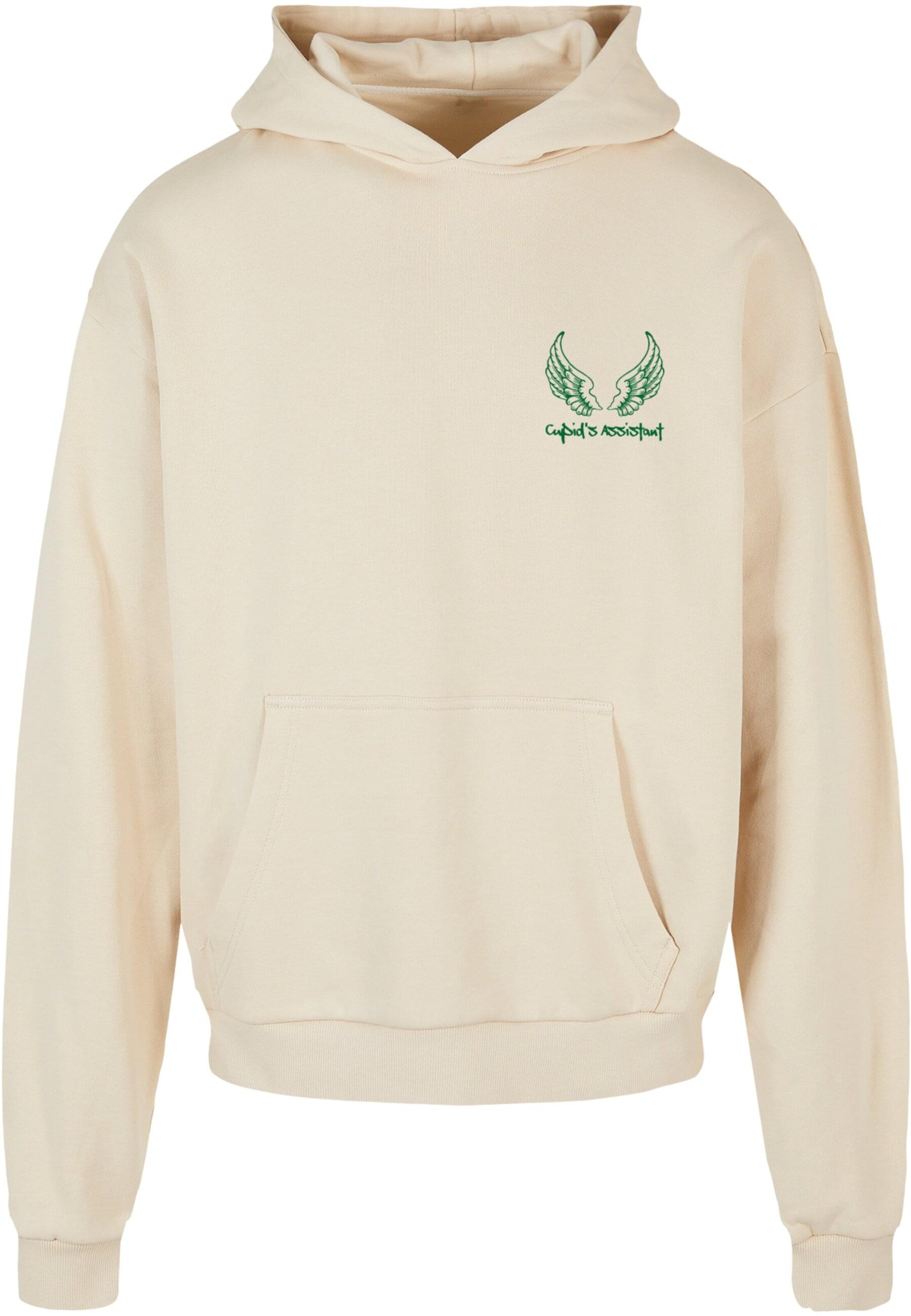Merchcode Sweatshirt 'Cupid´s Assistant' in Beige: voorkant
