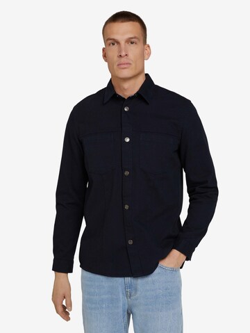 TOM TAILOR Regular fit Button Up Shirt in Blue: front