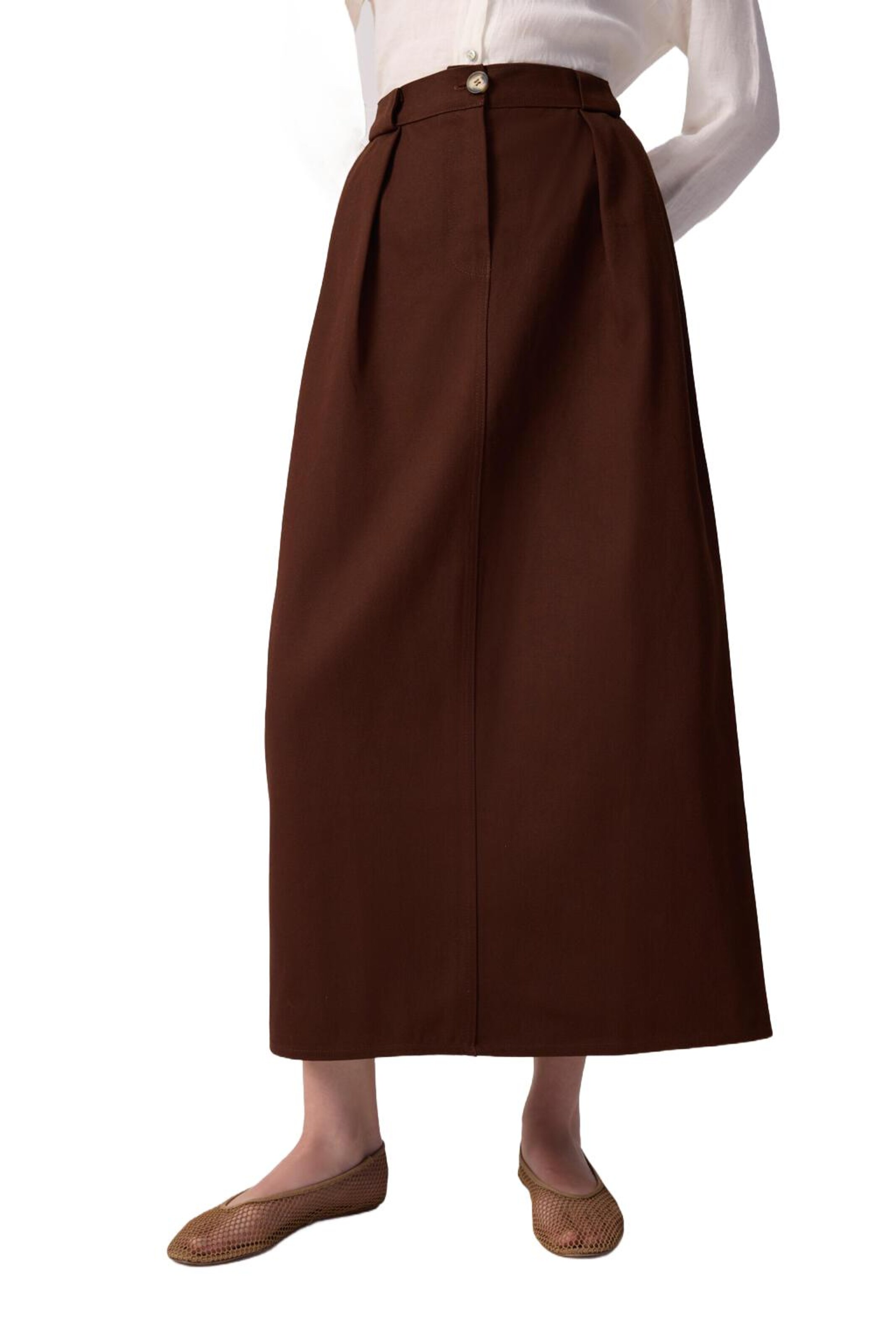 Touche Prive Rok in Bruin: voorkant