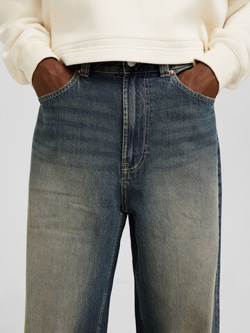 Bershka Wide leg Jeans in Blauw