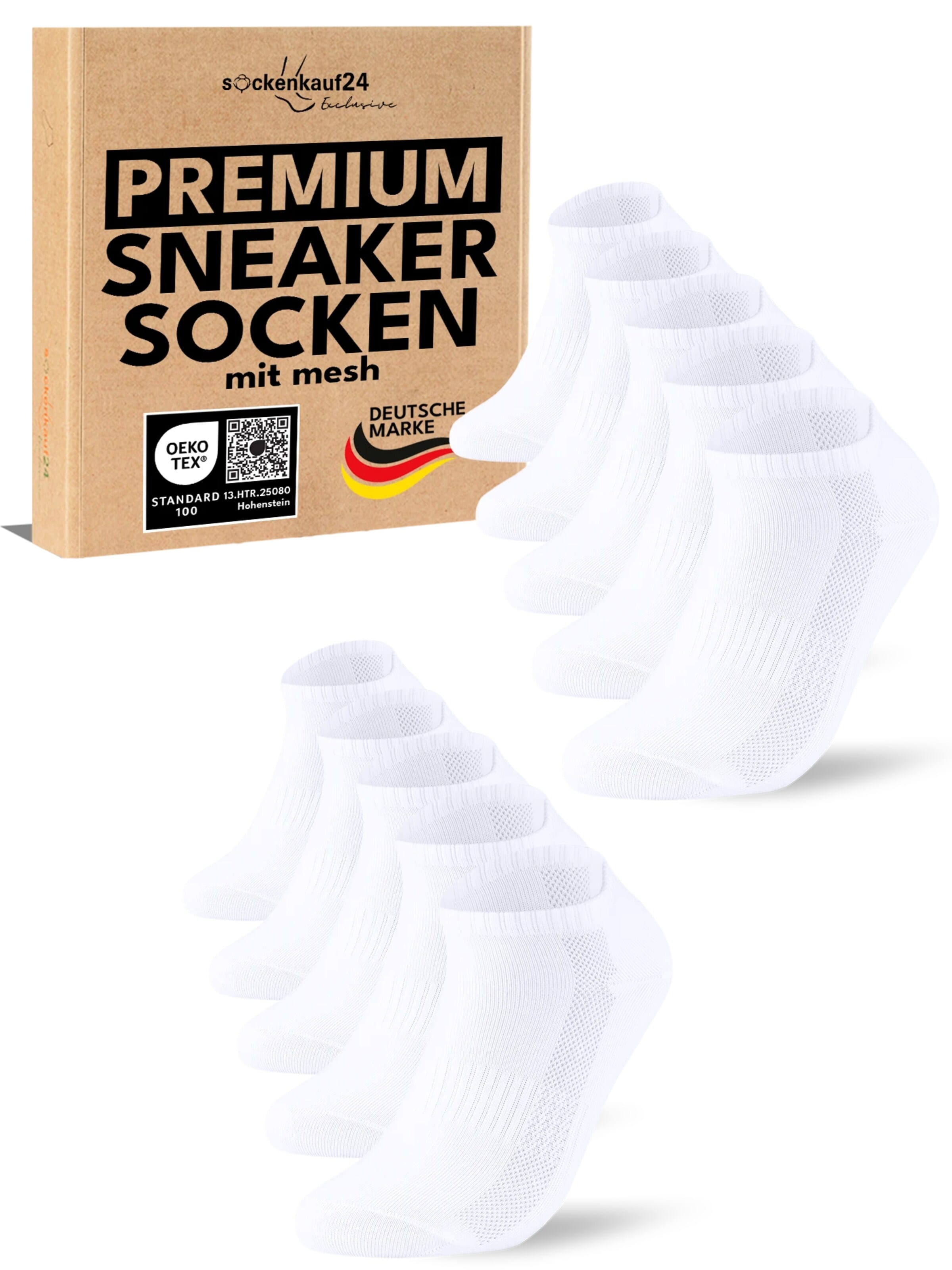 sockenkauf24 Ankle Socks 'Mesh Sneaker Socken' in White: front