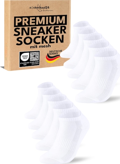 sockenkauf24 Füßlinge 'Mesh Sneaker Socken' in 35-38 in weiß, Produktansicht