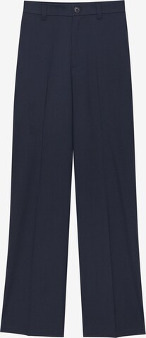 Pull&Bear Wide leg Trousers with creases in Blue: front