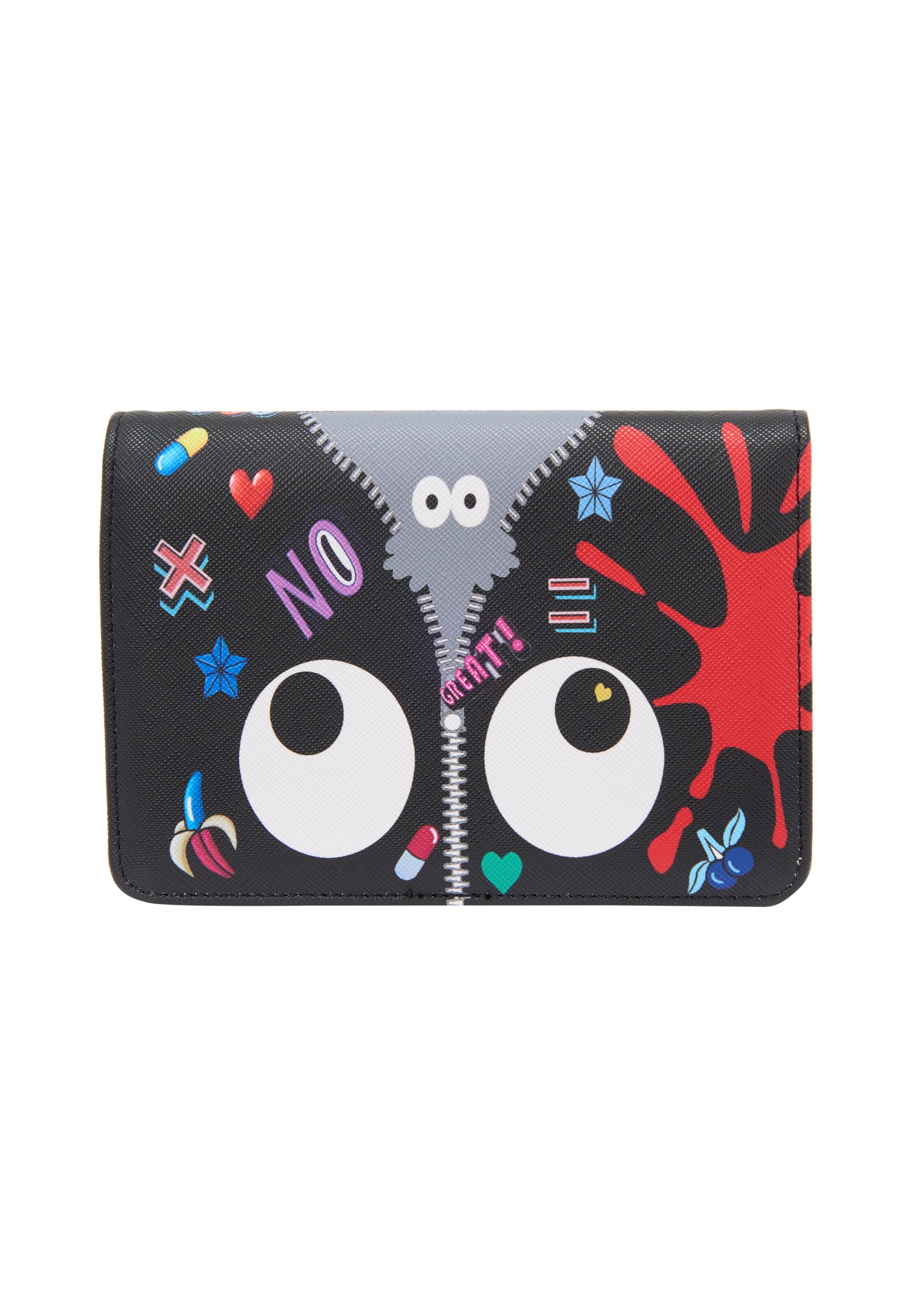 MYMO Rahakott 'Pop Eyetheme', värv must: eest vaates