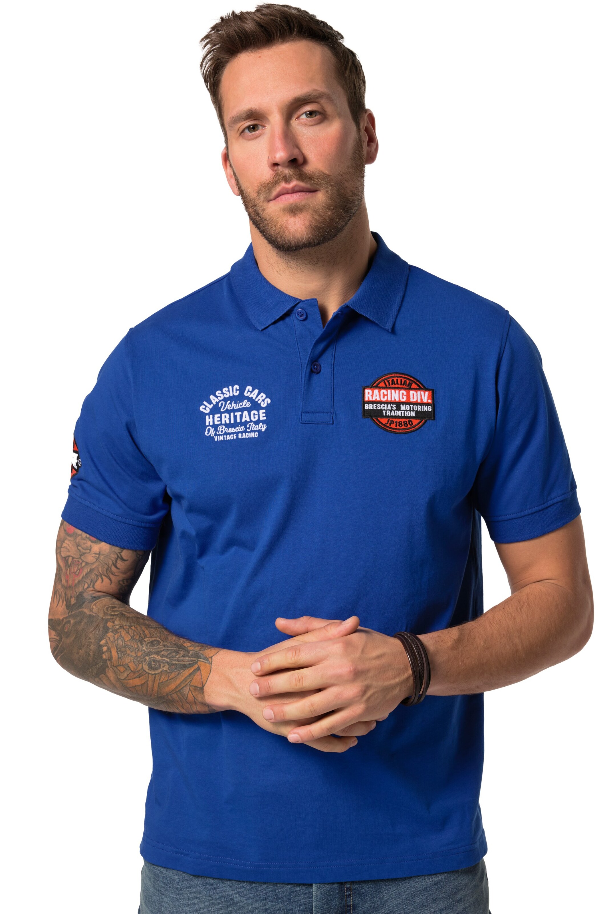 JP1880 Poloshirt in Blau: Vorderseite