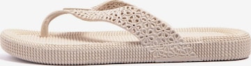 Brasileras T-Bar Sandals 'Flopee' in Beige: front