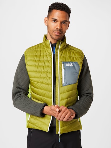 JACK WOLFSKIN Sportbodywarmer 'Routeburn' in Groen: voorkant