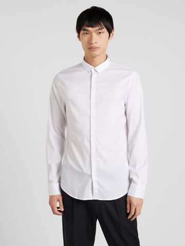 Slim fit Camicia business di ARMANI EXCHANGE in bianco: frontale