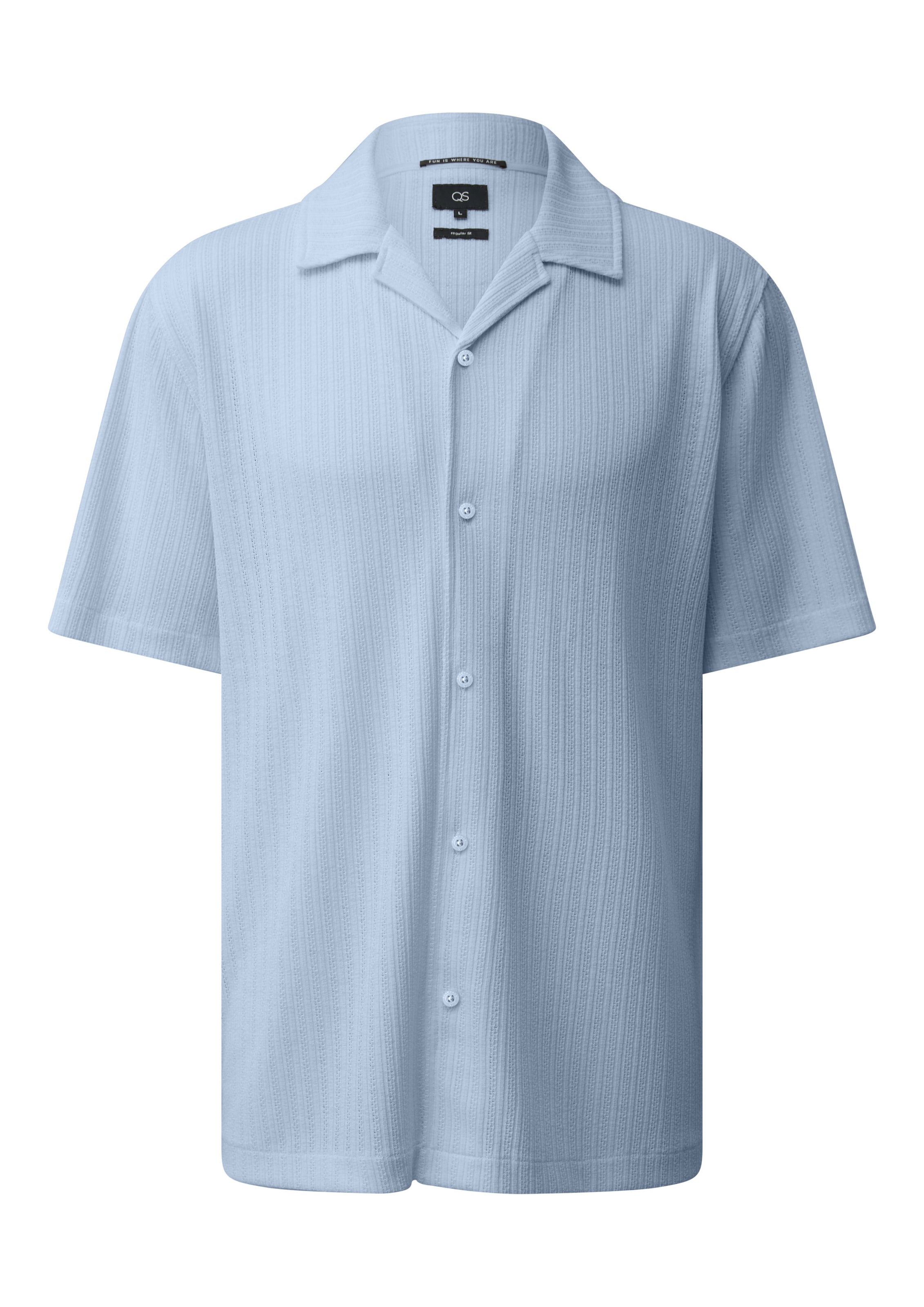 QS Button Up Shirt in Blue: front