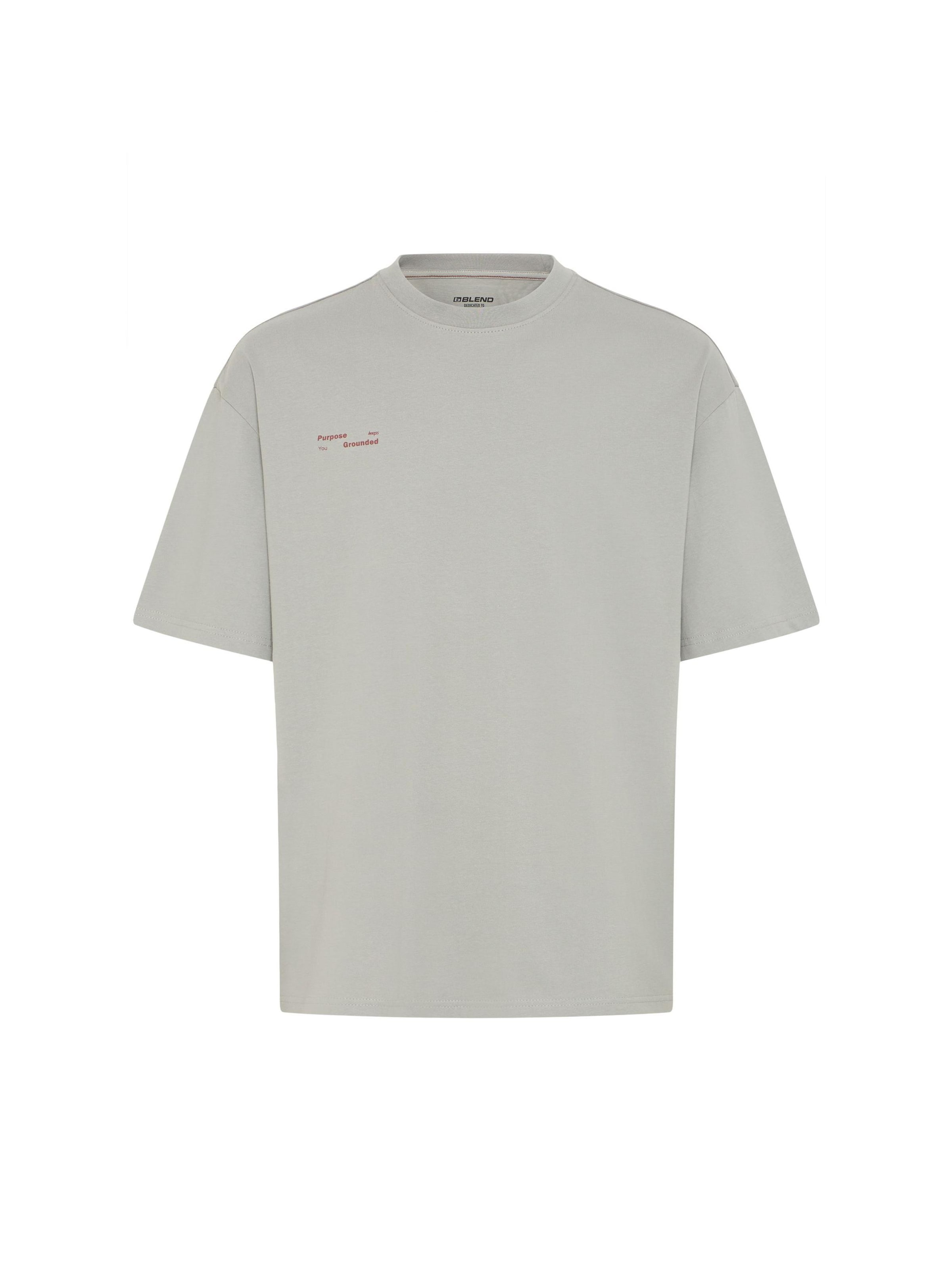 BLEND Rundhalsshirt ' BHKodey ' mit Backprint in Grau: Vorderseite