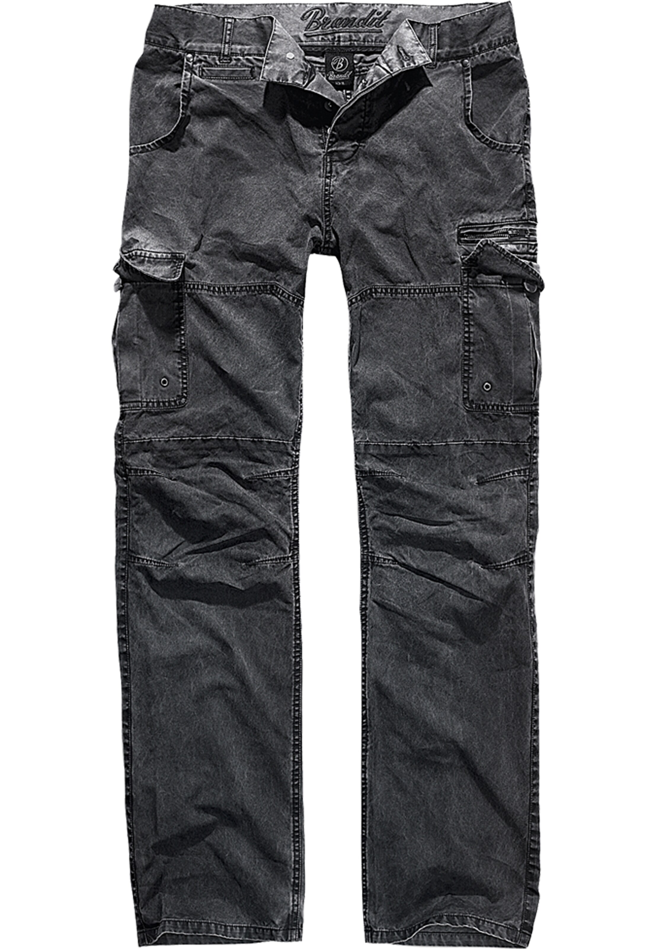 Brandit Regular Cargo jeans 'Rocky Star' in Black: front