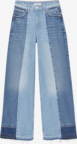 Pull&Bear Wide leg Jeans in Blue: front