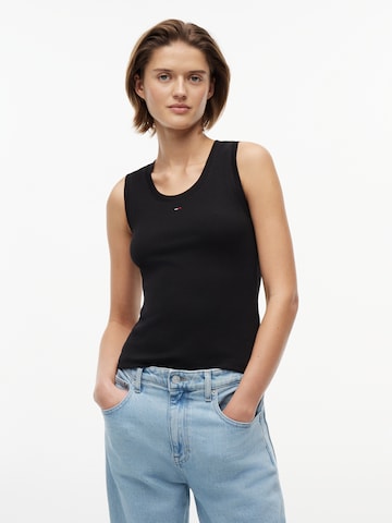 Tommy JeansTop 'ESSENTIAL' - crna boja: prednji dio