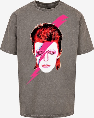 F4NT4STIC Shirt 'Aladdin Sane Lightning Bolt' in Grijs: voorkant