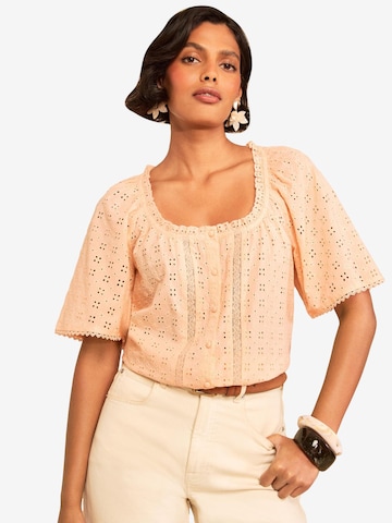 love & roses - Blusa en naranja: frente