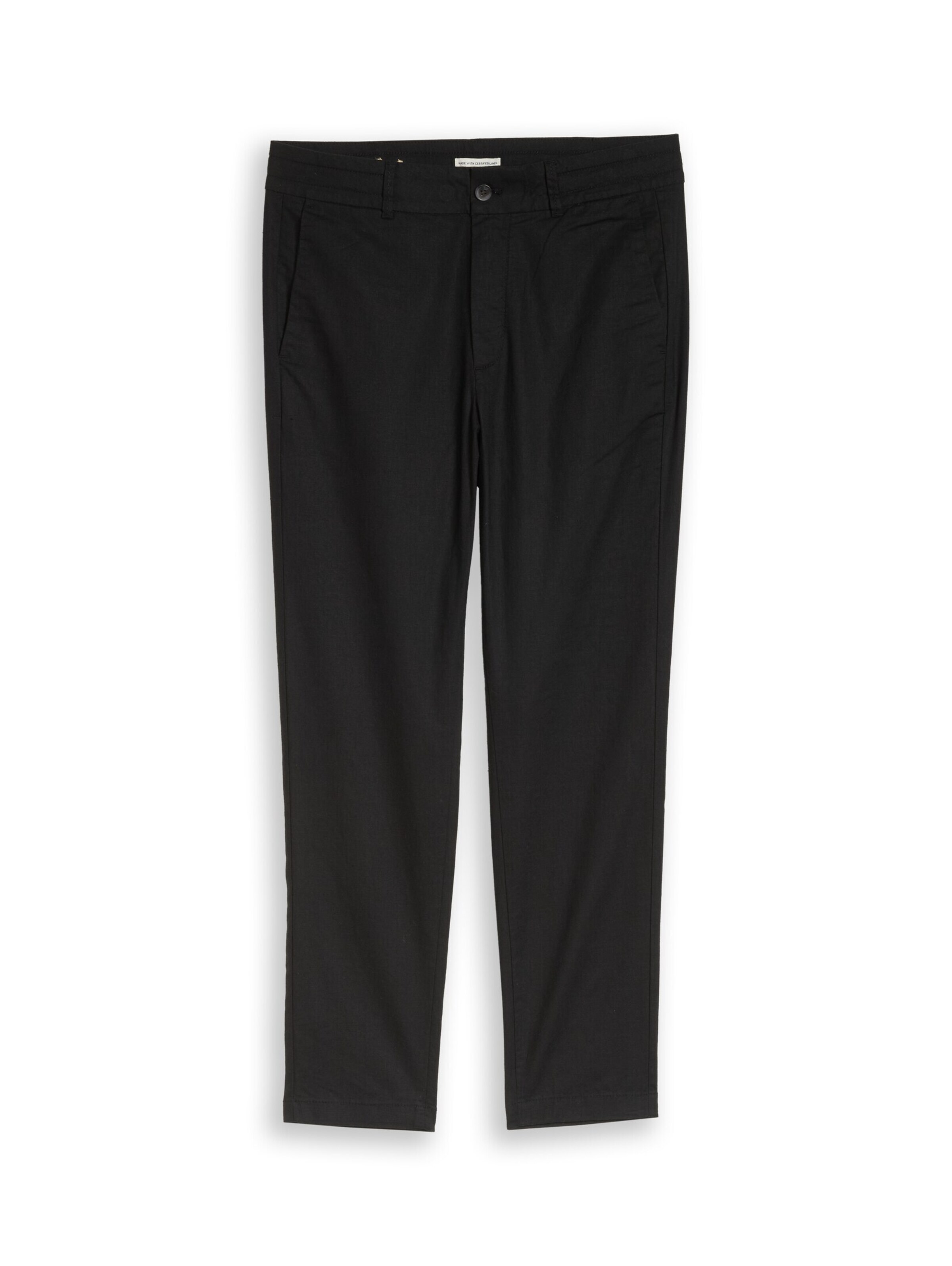 TOM TAILOR DENIM Regular Chino trousers in Black: front