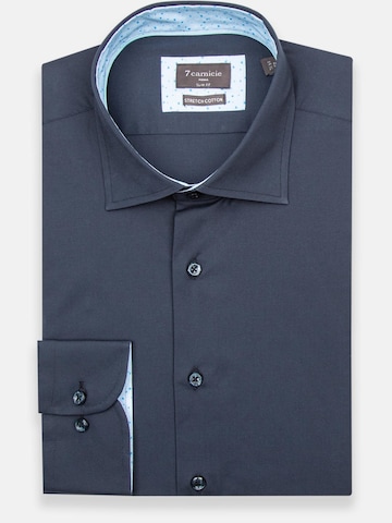 Slim fit Camicia business 'Firenze Sport Poplin Stretch Man Shirt White' di 7Camicie in blu: frontale