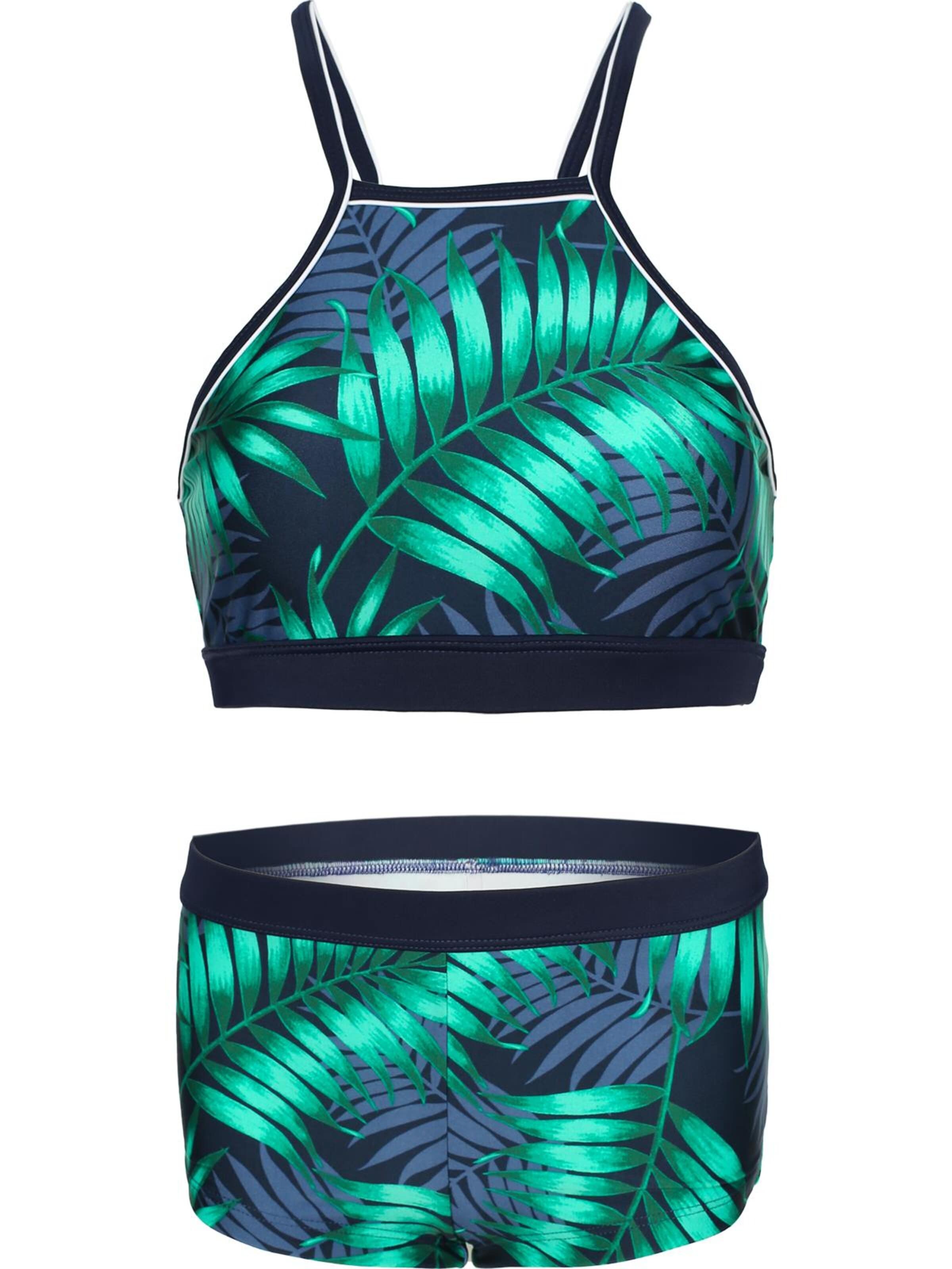 La V Bikini 'Bikini hipster broekje en crop top met racerback' in Blauw: voorkant