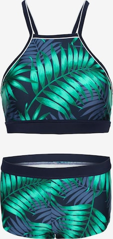 La V Bikini 'Bikini hipster broekje en crop top met racerback' in Blauw: voorkant