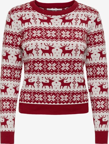 ONLY Sweater 'XMAS' in Red: front