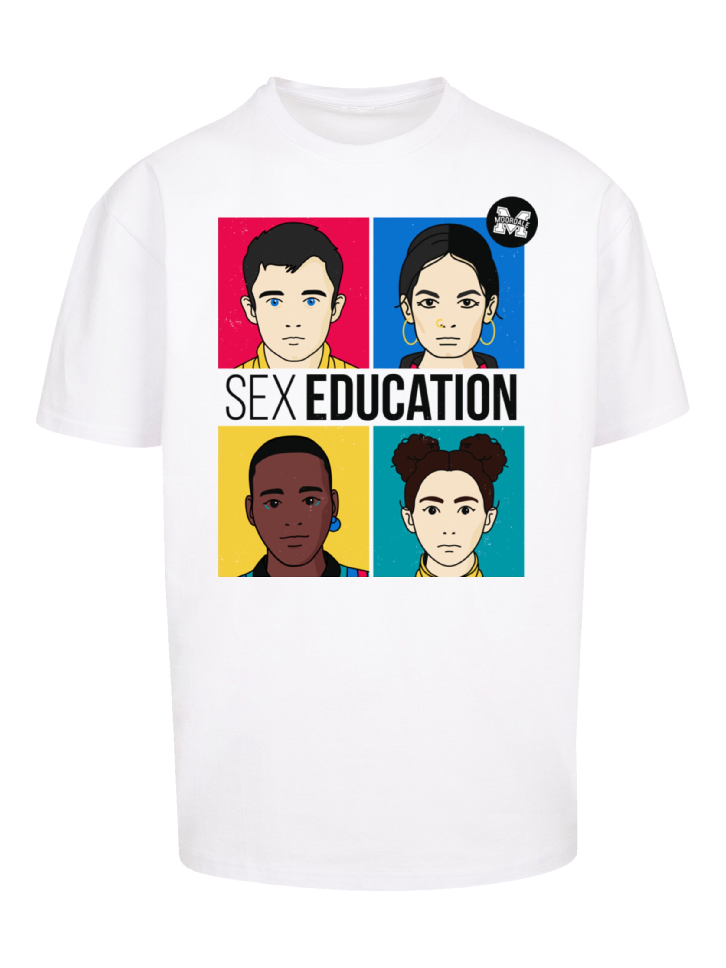 T-Shirt 'Sex Education Teen Illustrated Netflix TV Series' F4NT4STIC en blanc : devant