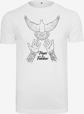 Maglietta 'Peace & Freedom' di Mister Tee in bianco: frontale