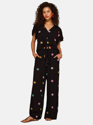 love & roses Blouse in Zwart: voorkant