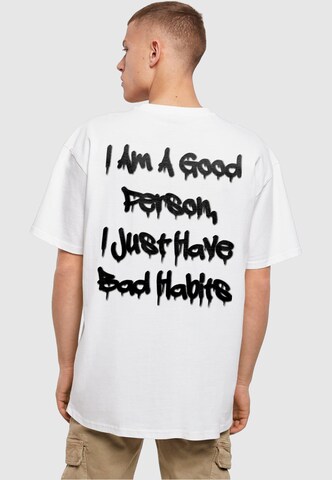 Merchcode Shirt 'Bad Habits' in Wit