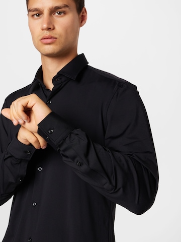 HUGO Red Slim fit Button Up Shirt 'Kenno' in Black