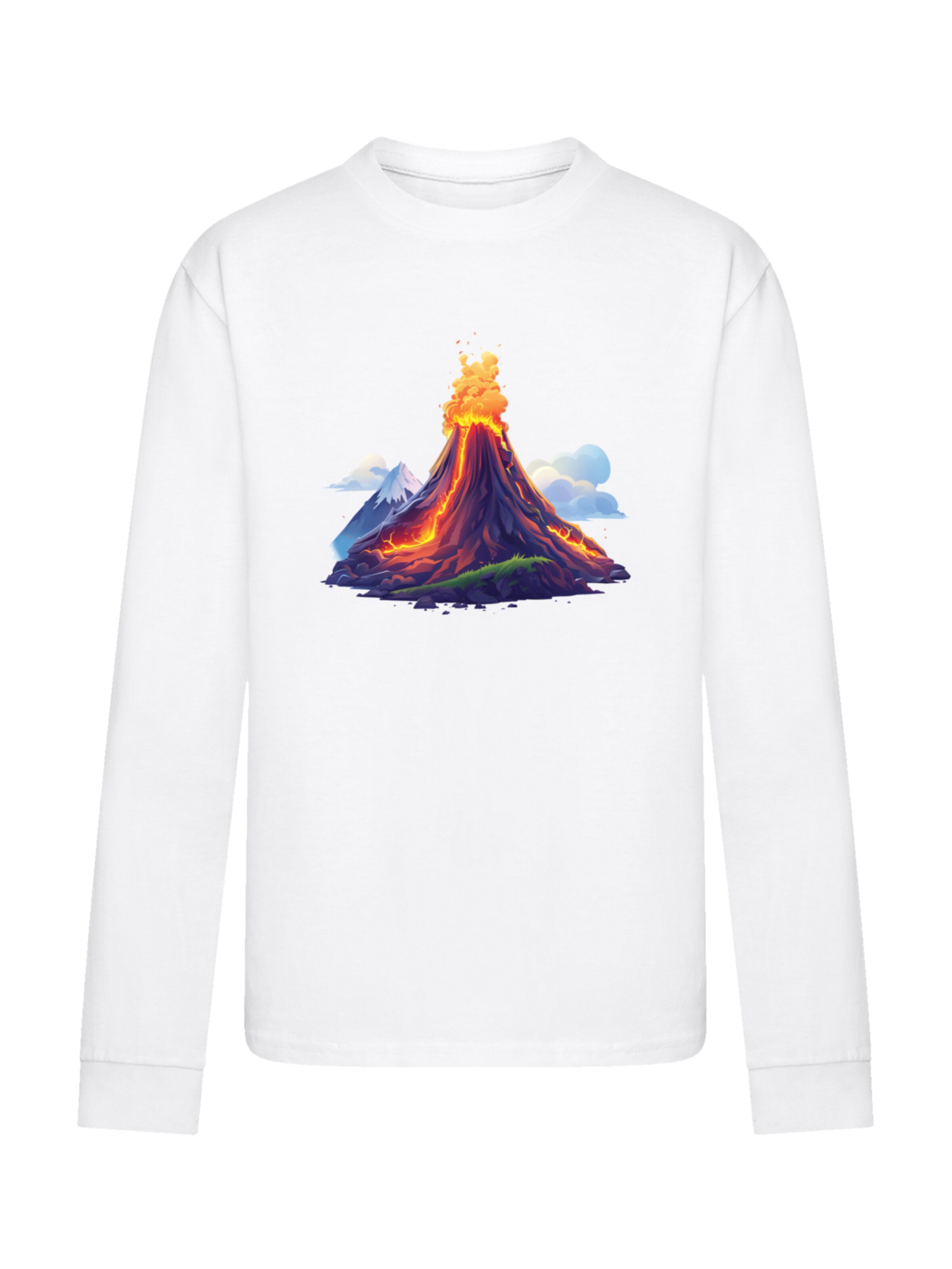 F4NT4STIC Shirt 'Vulkanausbruch' in White: front