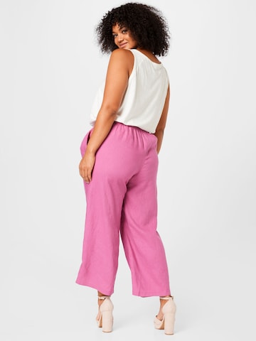 Esprit Curves - Pierna ancha Pantalón en rosa