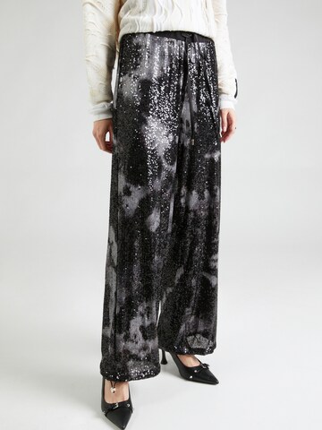 Liu Jo Wide leg Broek 'LUNGO' in Zwart: voorkant