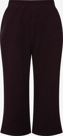 Ulla Popken Wide leg Broek in Bruin: voorkant