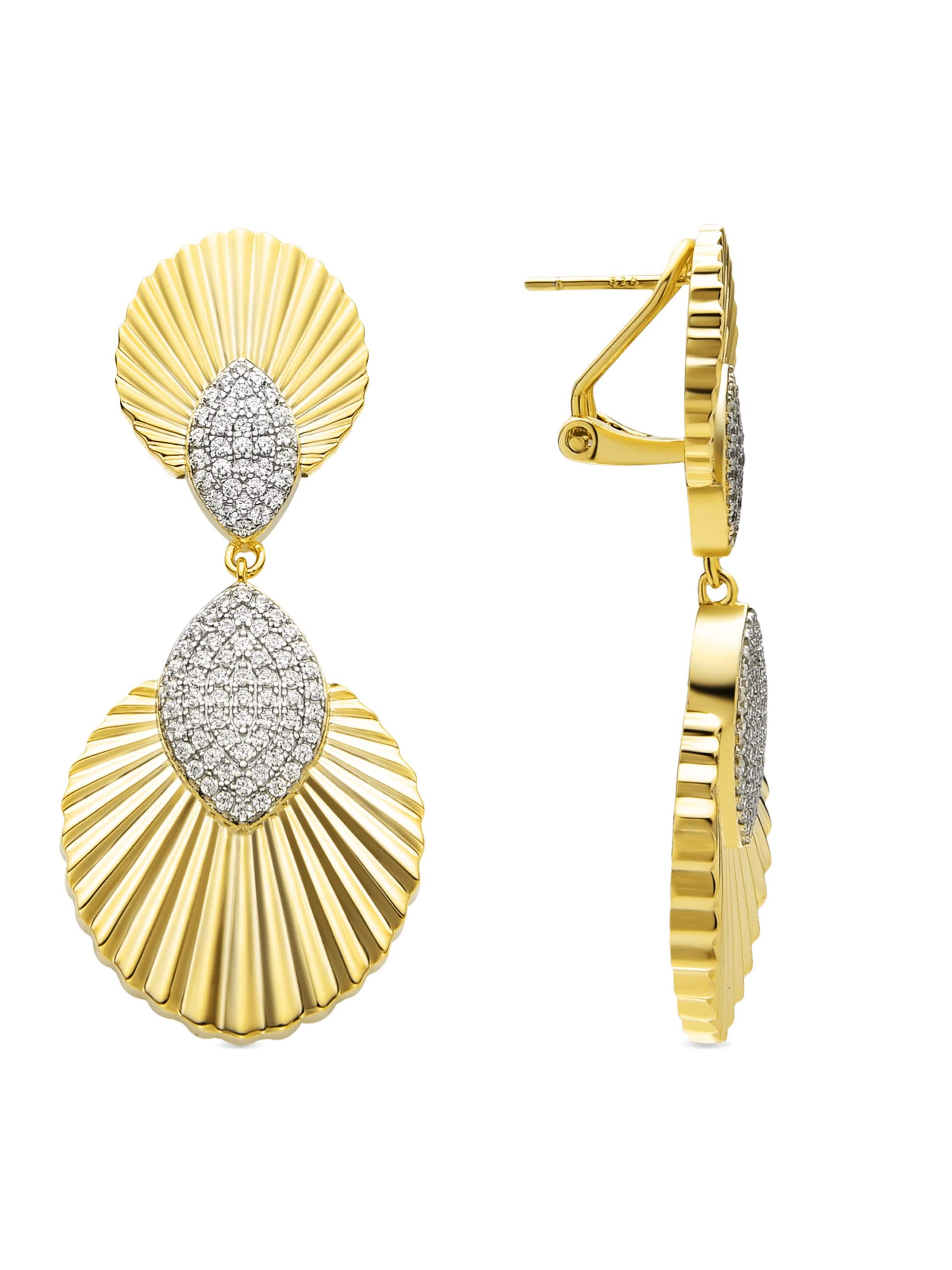 Luxenter - Pendientes 'Drakfar' en oro: frente