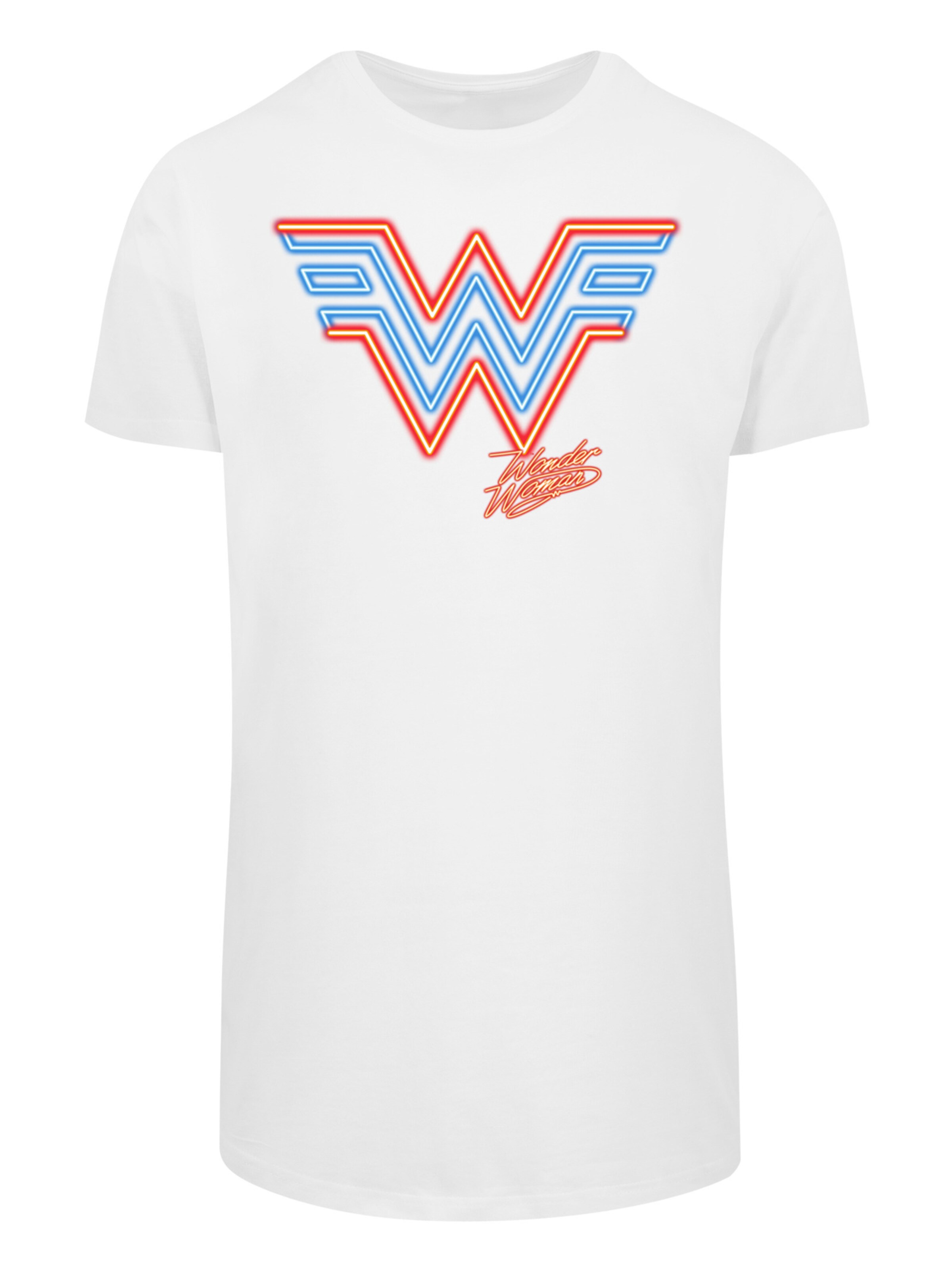 F4NT4STIC Shirt 'DC Comics Wonder Woman 84 Neon Emblem' in White: front