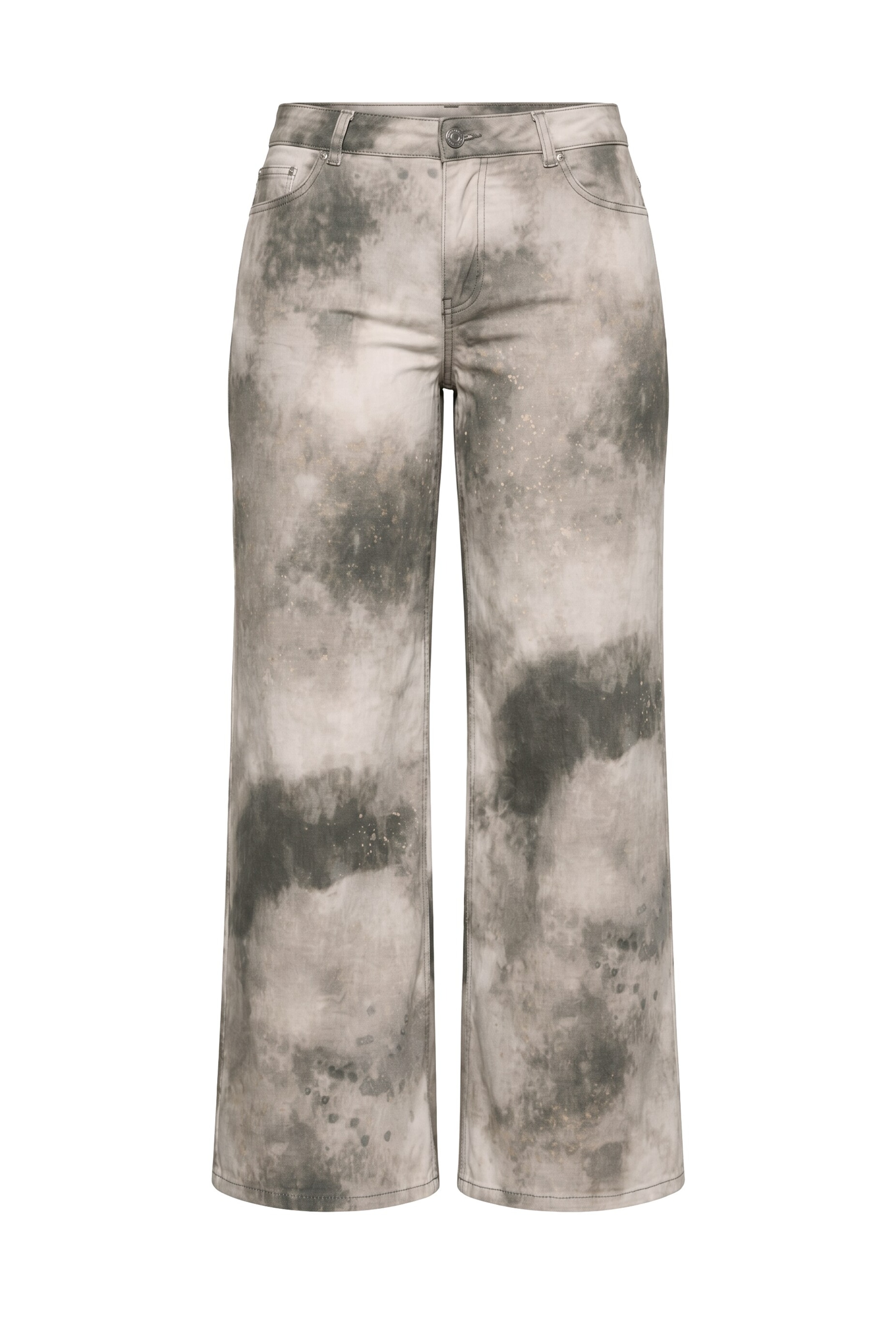 MIAMODA Wide leg Jeans in Beige: voorkant