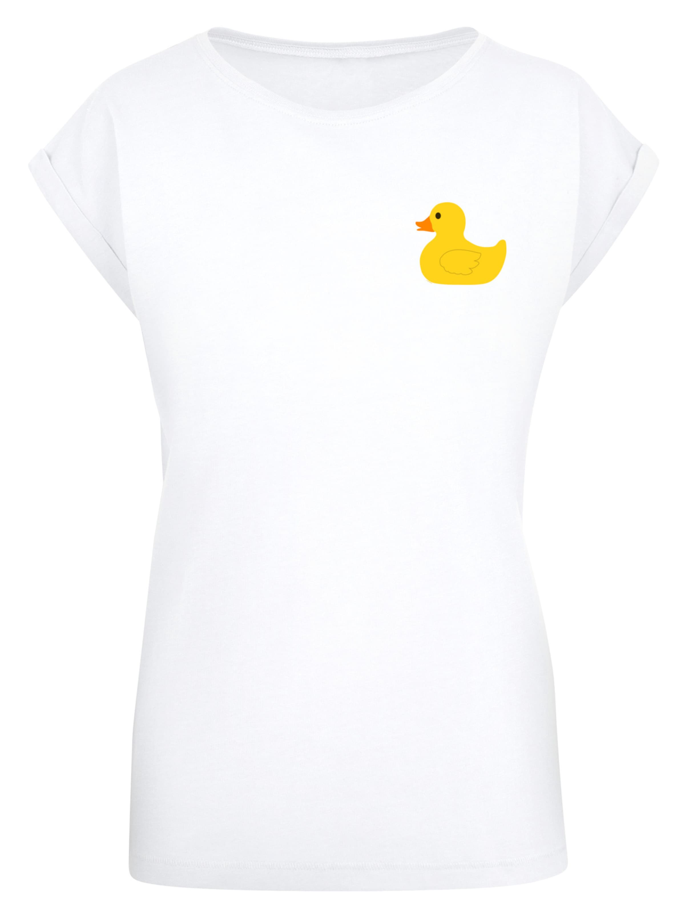 F4NT4STIC Shirt 'Yellow Rubber Duck' in White: front