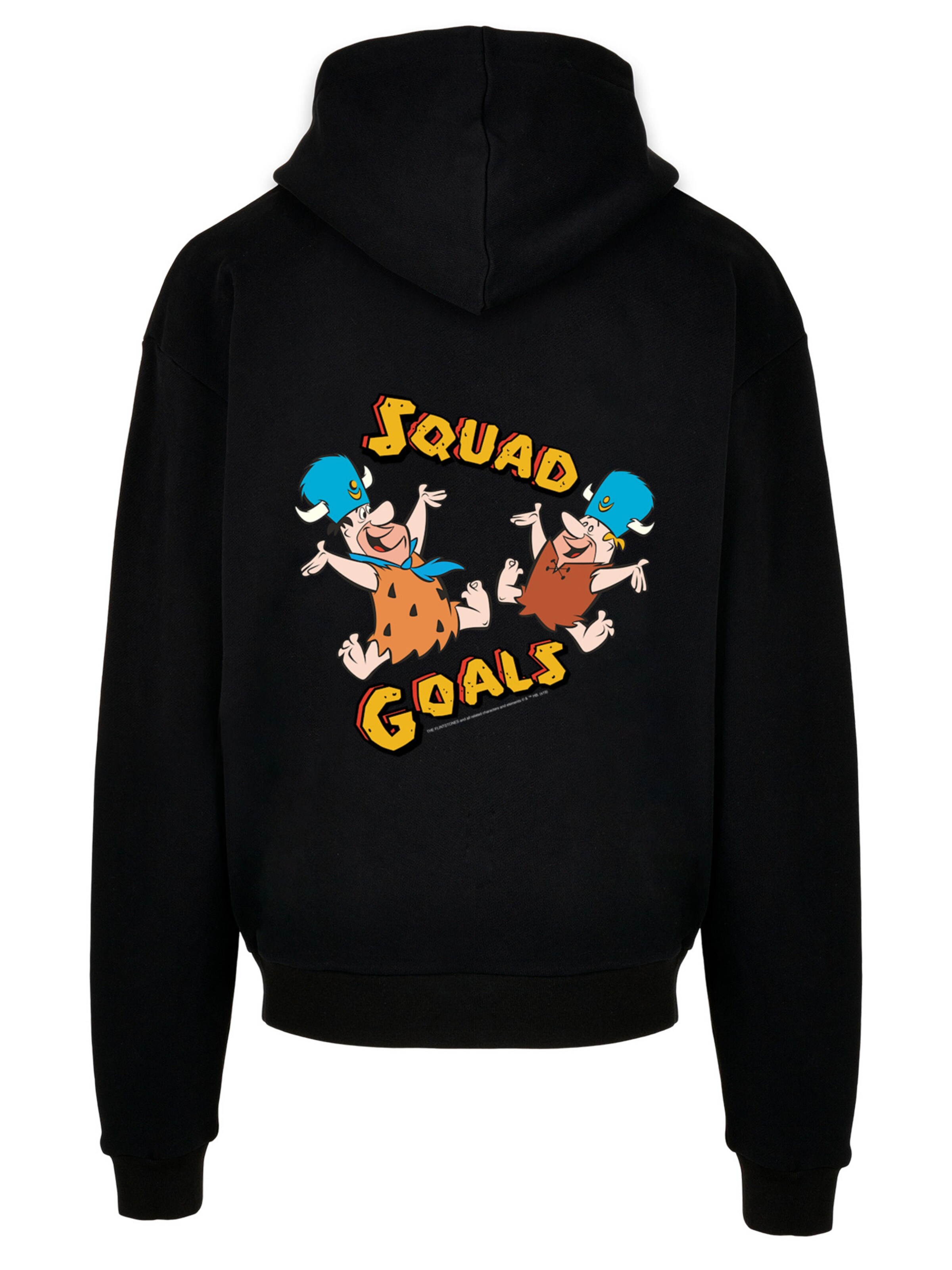 Sweat-shirt 'The Flintstones Squad Goals Familie Feuerstein' F4NT4STIC en noir : devant