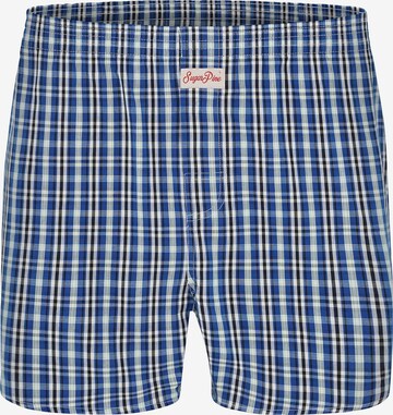 Sugar Pine Boxer shorts ' Checks 1903 ' in Blue: front