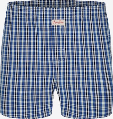 Sugar Pine Boxershorts ' Checks 1903 ' in Blauw: voorkant