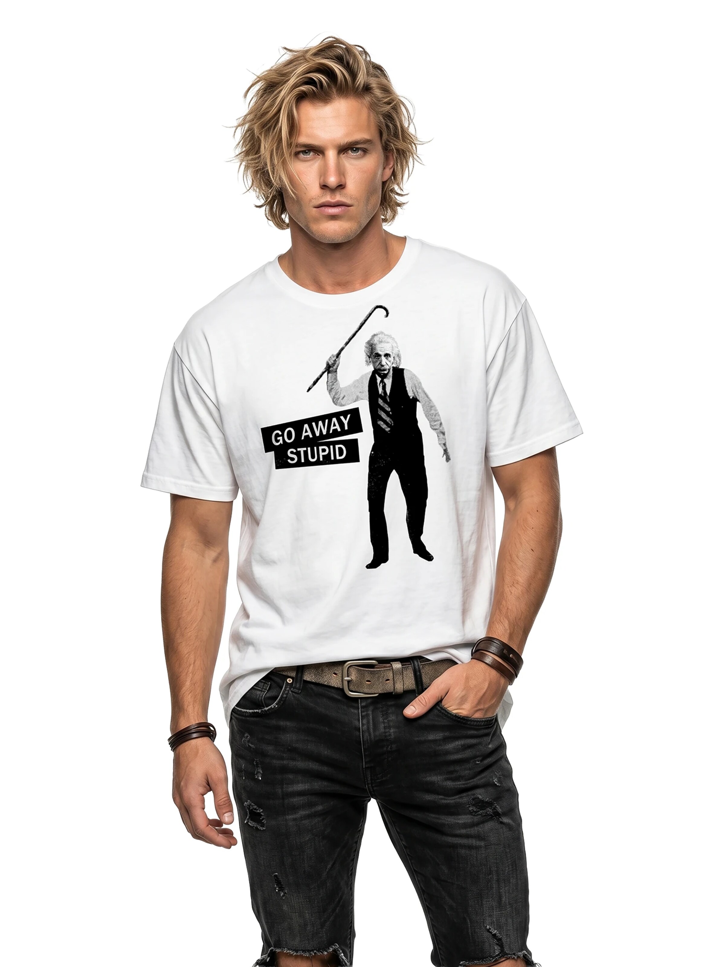 MAKAYA Shirt 'Go Away'‌‌ in Weiß: Vorderseite