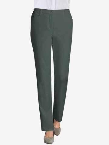 Coupe slim Pantalon 'Anna' Goldner en vert : devant