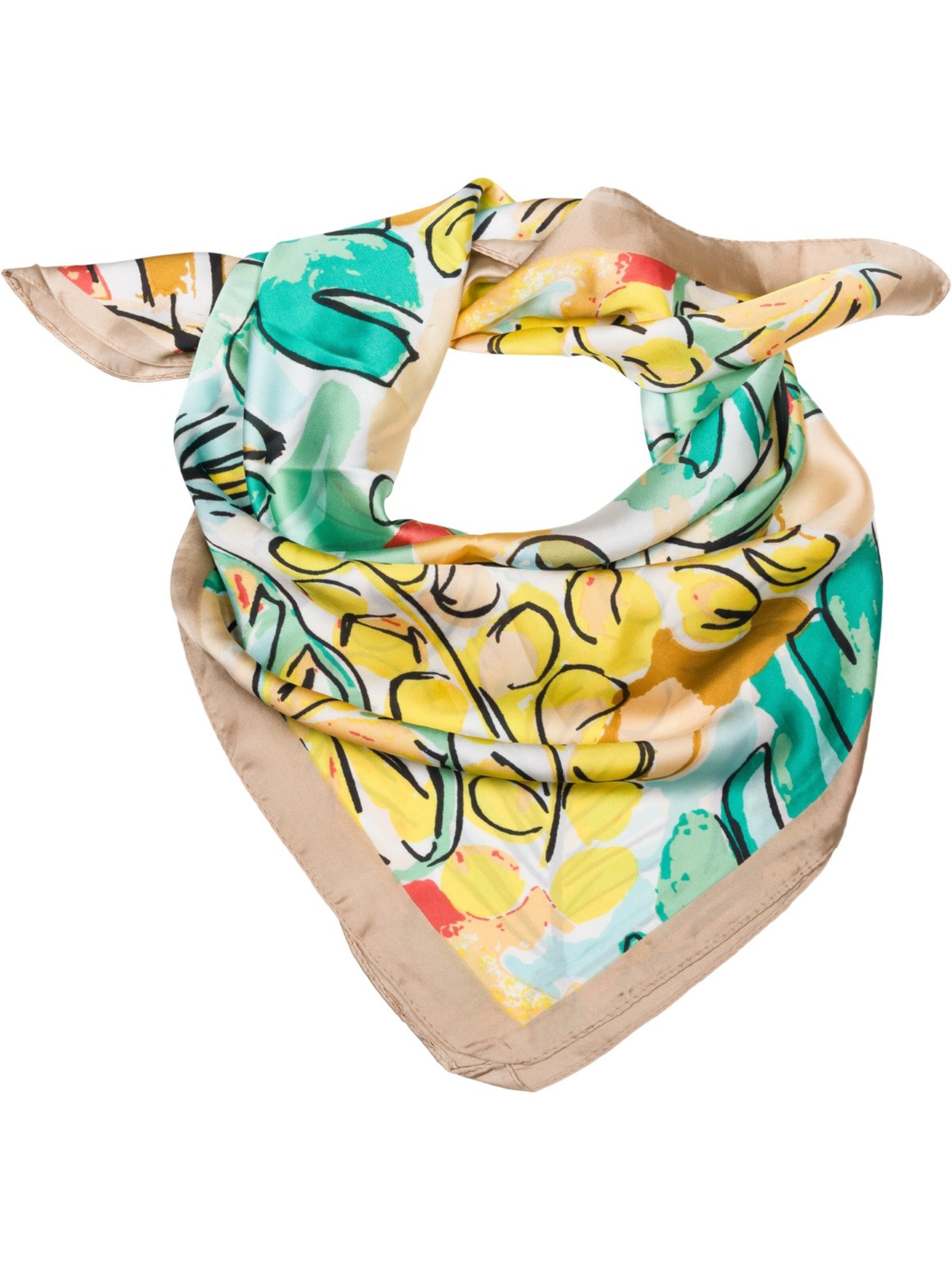 styleBREAKER Tuch 'Halstuch Palmen Muster Popart Style'‌‌‌‌‌‌‌ in Braun