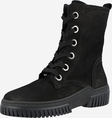 GABOR Lace-Up Ankle Boots in Black: front